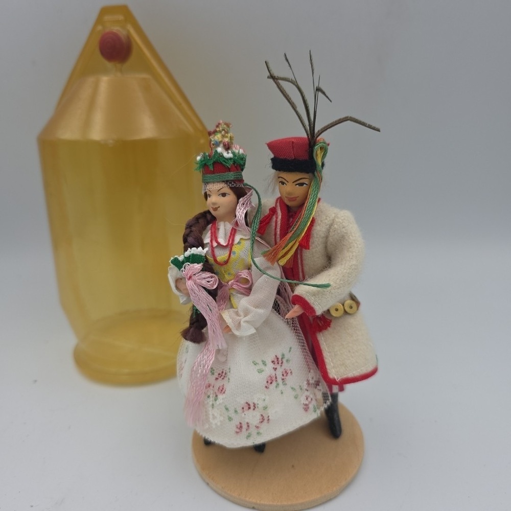 Vintage Cena Umowna 5 1/2 Inch Polish Hand Made Dolls Lalki Regionalne
